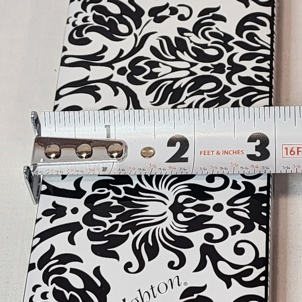 Brighton Black White Damask Metal Storage Tin Watch Jewelry‎ Box Organizer 9